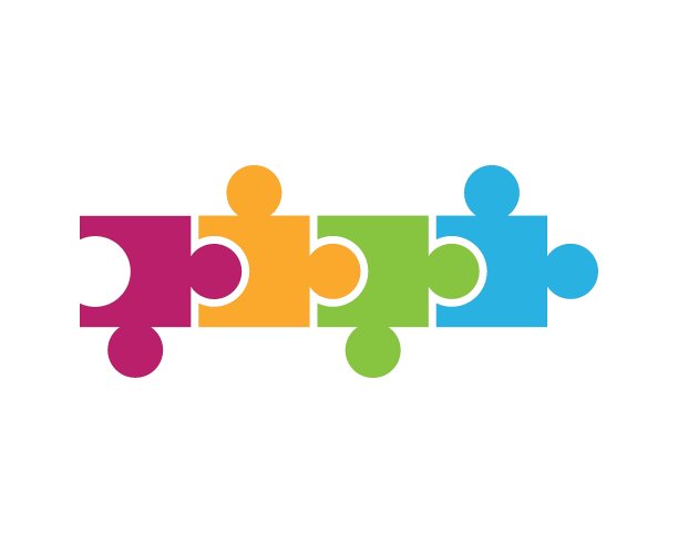 拼图和社区社交网络标志图标插图图片下载