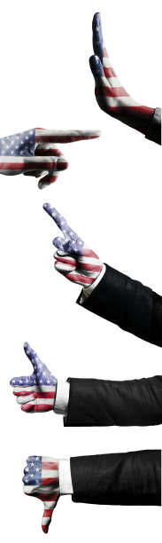 美国国旗的手标志/国旗概念-大图片(点击查看更多)图片下载