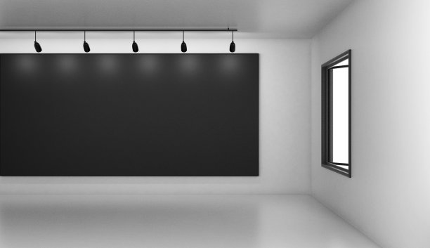 混凝土房间里的黑板图片下载