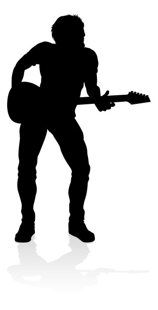 吉他手剪影图片下载