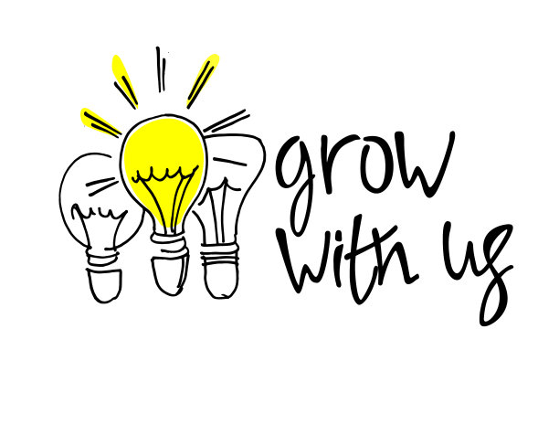 和我们一起成长。招聘、团队建设和个人成长理念。手绘灯泡和手工刻字图片下载