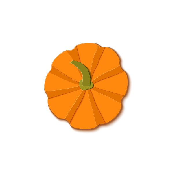 剪纸橙色南瓜俯视图。折纸整个甜南瓜。万圣节派对、感恩节贺卡的设计元素。矢量插图。纸艺术风格图片下载