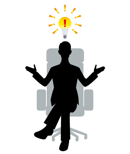 商人坐在椅子上的剪影图片下载