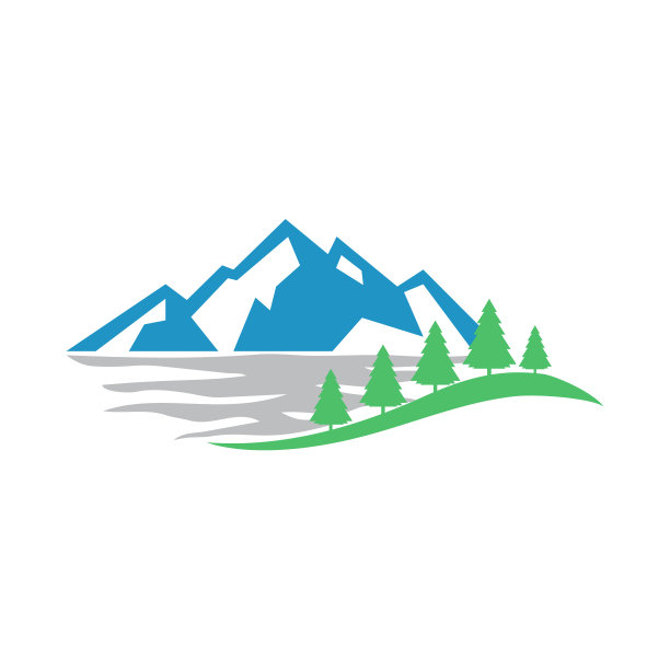 景观标志。抽象的自然标志。平面设计。图片下载