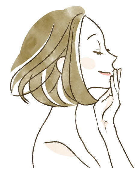 微笑的女人闭着眼睛素材图片