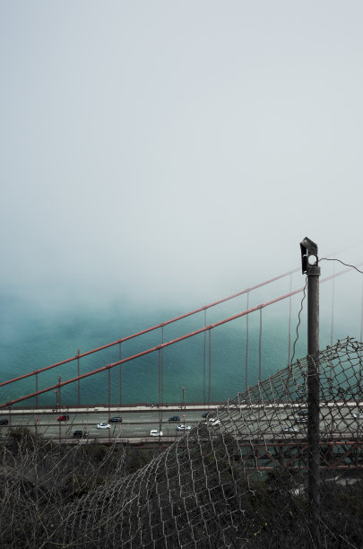 金门大桥与高雾，旧金山库存照片图片下载