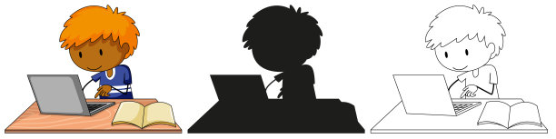 一组有颜色、轮廓和轮廓的人物图片下载