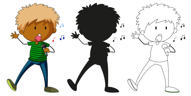 一组有颜色、轮廓和轮廓的人物图片下载