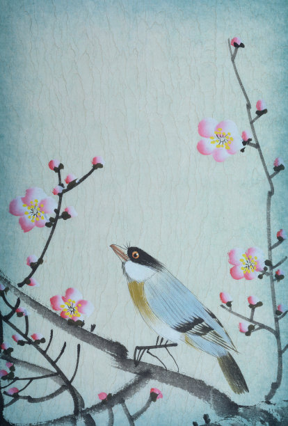 中国画春梅花鸟图片下载
