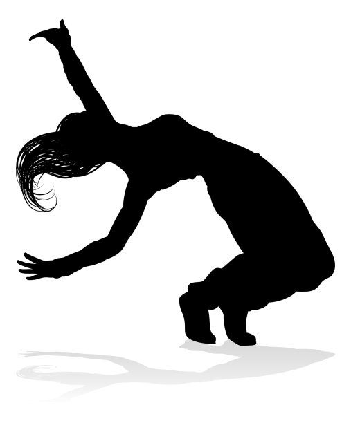 街舞舞者剪影图片下载