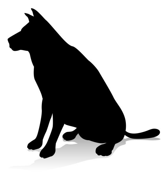 宠物狗剪影图片下载