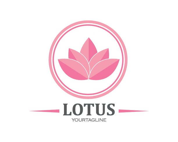 美丽向量荷花设计标志模板图片下载