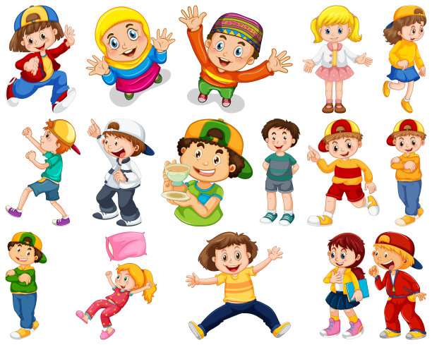 孩子们在大群中扮演我们的各种角色图片下载