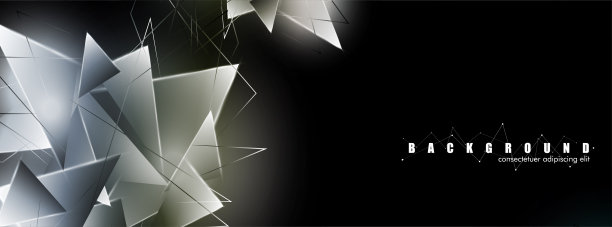 抽象的背景与发光的三角形重叠。孤立的黑色背景。eps 10的矢量插图图片下载