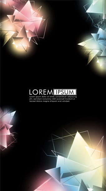 垂直的三角形的背景。三维三角形的抽象合成。现代几何背景孤立黑色图片下载