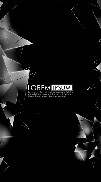 垂直三角形背景。三维三角形的抽象构成。现代几何背景孤立的黑色图片下载
