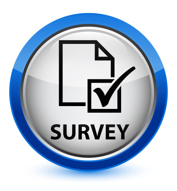 调查水晶蓝色圆形按钮图片下载