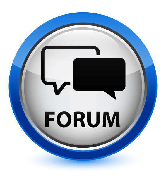 论坛水晶蓝色圆形按钮图片下载