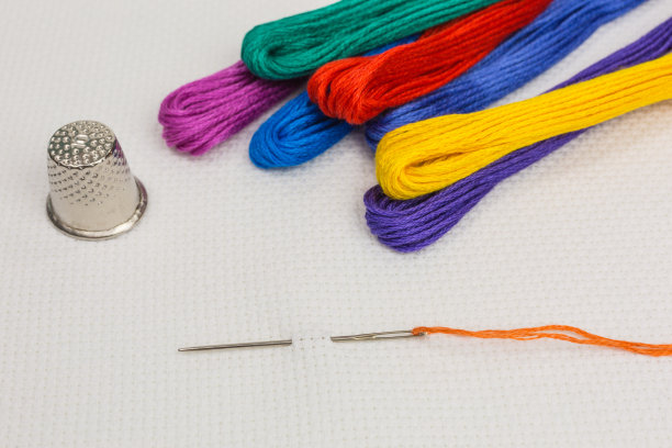 一束束的刺绣线图片下载