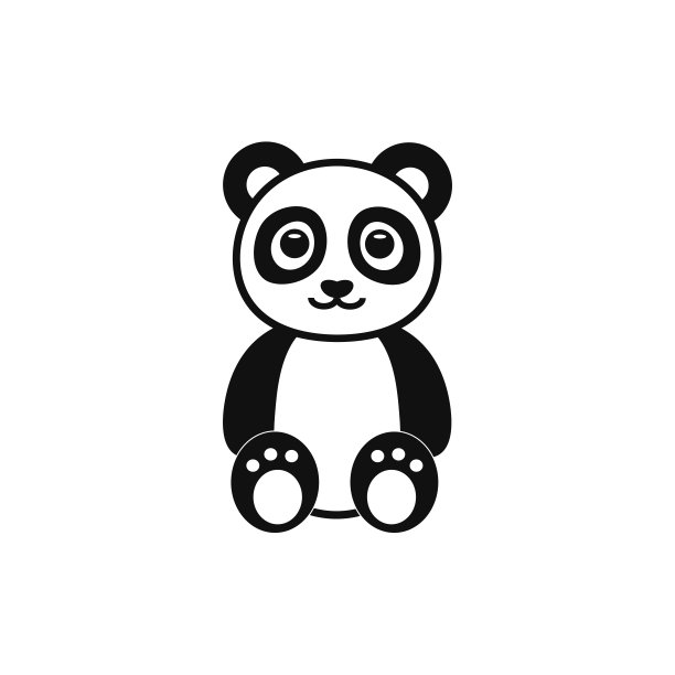 可爱的熊猫熊图标。矢量插图。图片下载