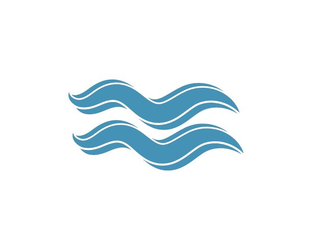 水波符号和图标Logo模板图片下载