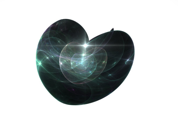 玻璃闪亮的太空星心在白色的背景图片下载