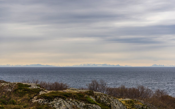 勒内岛及其周边风景一览无余，罗浮敦群岛图片下载
