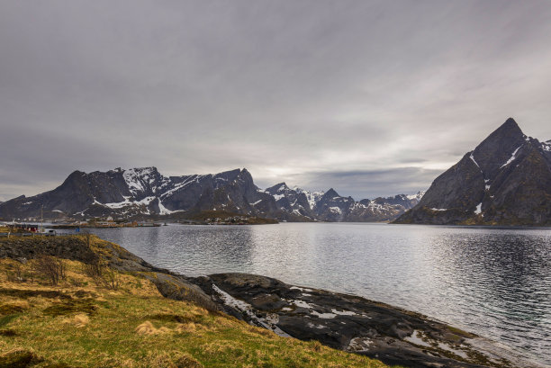 勒内岛及其周边风景一览无余，罗浮敦群岛图片下载