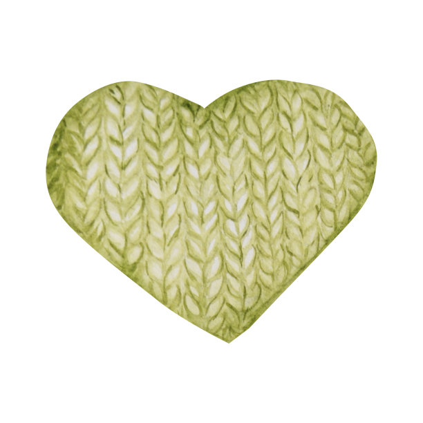 水彩编织和钩编，羊毛心。手绘针织心图片下载