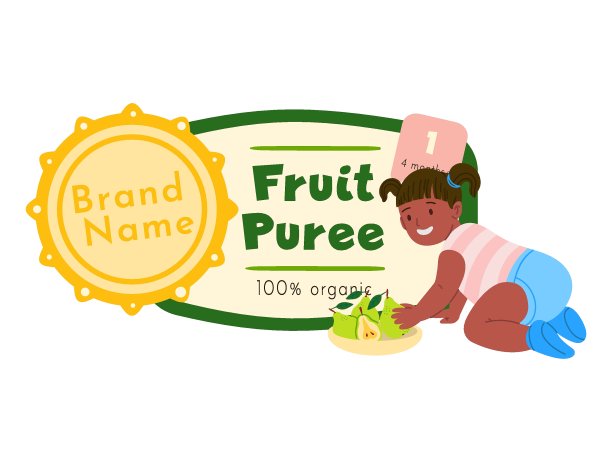 水果泥推广平面矢量插图图片下载