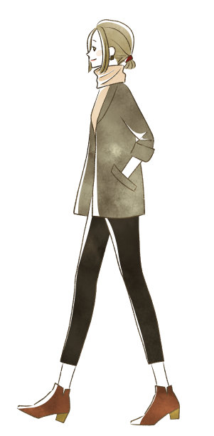 微笑着行走的女人图片下载