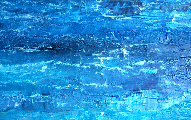 蓝色油画，特写。画布上的油彩。画布上的油彩。片段。纹理绘画。抽象艺术背景。油漆的粗糙笔触图片下载