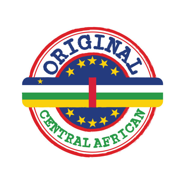 原符号矢量邮票与文字中非和绑扎在中间与国旗。图片下载