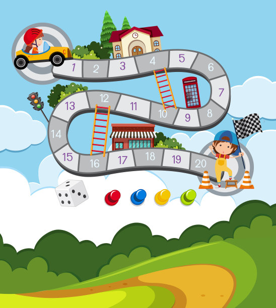 桌面游戏设计模板与孩子在赛车图片下载