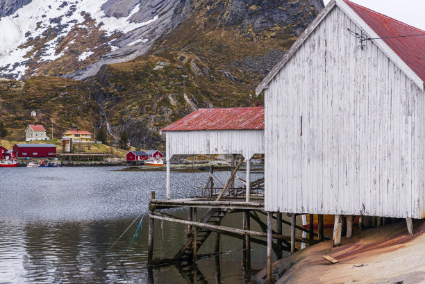 勒内岛及其周边风景一览无余，罗浮敦群岛图片下载