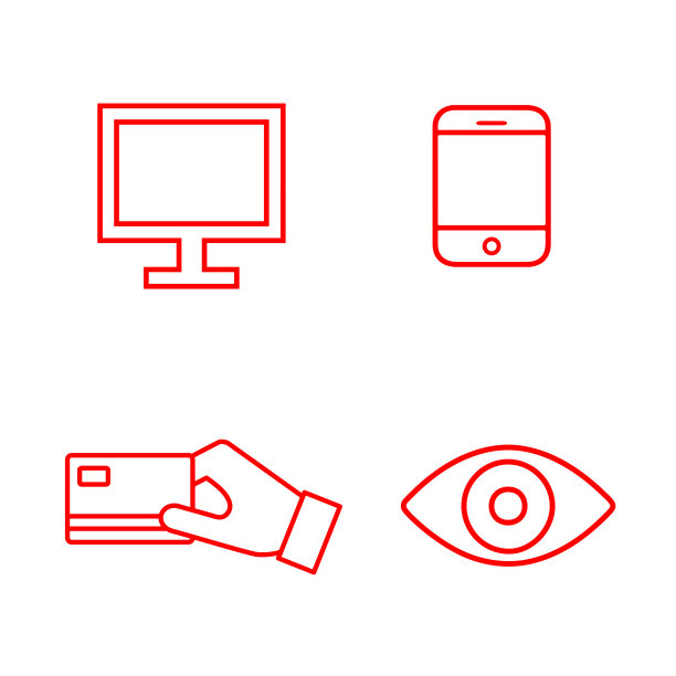 直线矢量业务图标集图片下载