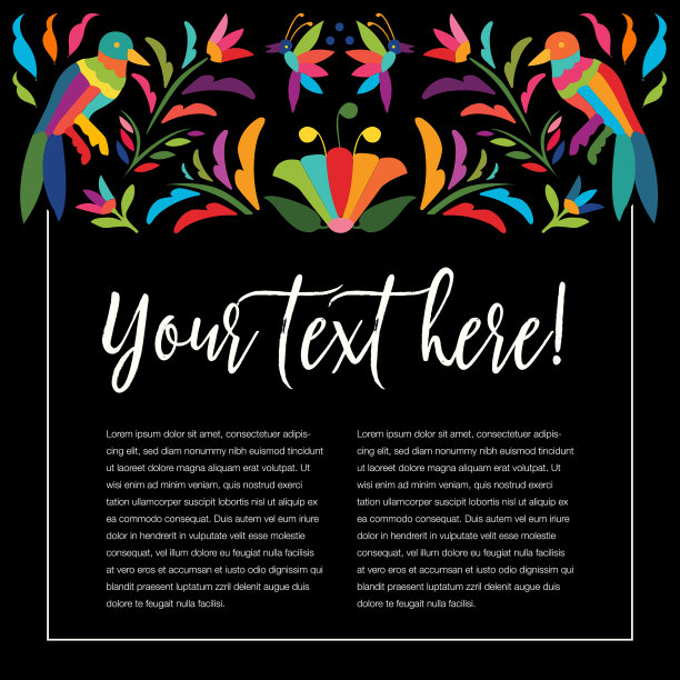 墨西哥刺绣风格构成图片下载