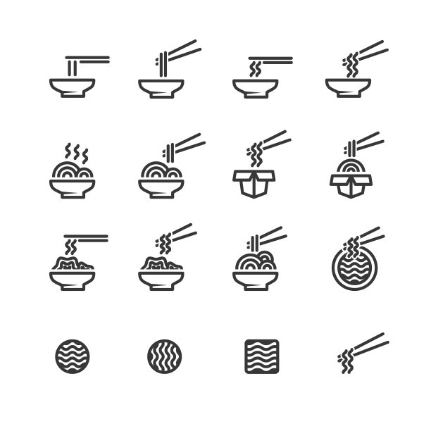 面条图标线集向量图片下载