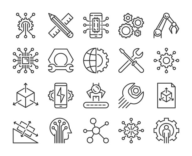 工程图标。工程和创新线图标集。矢量插图。图片下载