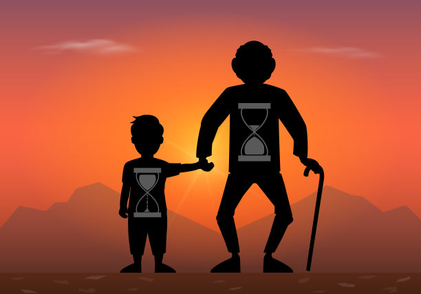 青春和老年的概念，生命的流动图片下载