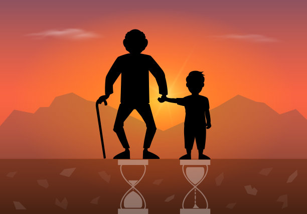 青春和老年的概念，生命的流动图片下载