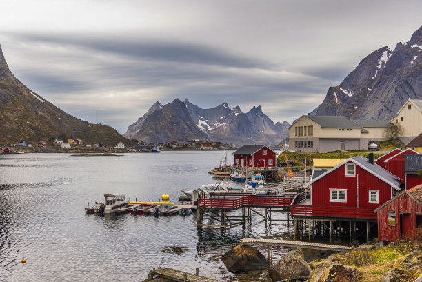 勒内岛及其周边风景一览无余，罗浮敦群岛图片下载