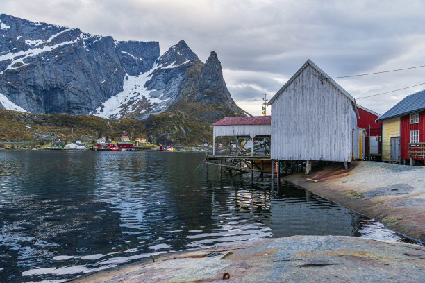 勒内岛及其周边风景一览无余，罗浮敦群岛图片下载