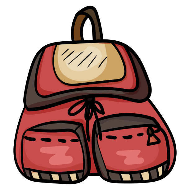 野营背包或学校背包。用于城市环境或户外娱乐的纺织袋。——向量。矢量插图。图片下载