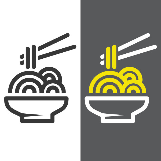 面条标志或图标矢量插图图片下载