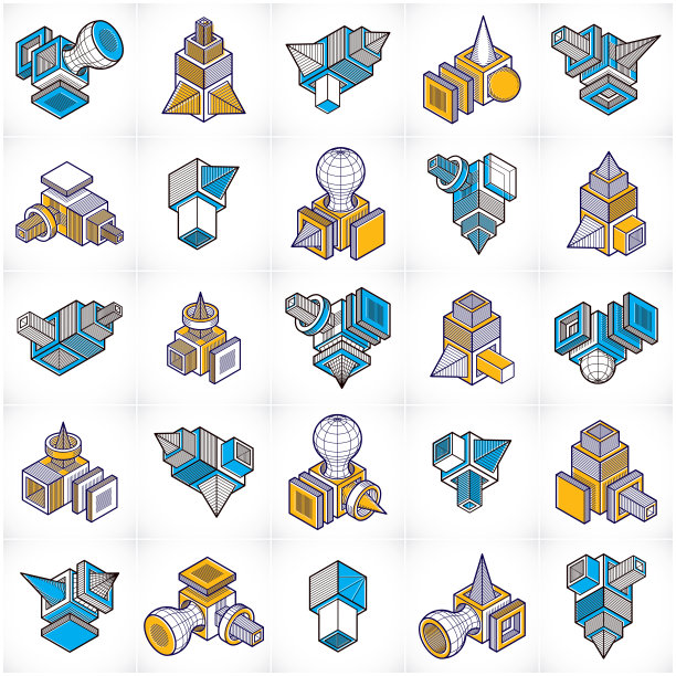 工程抽象形状，向量集合。图片下载