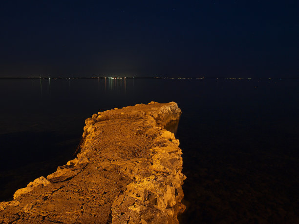 孤独的夜晚码头图片下载