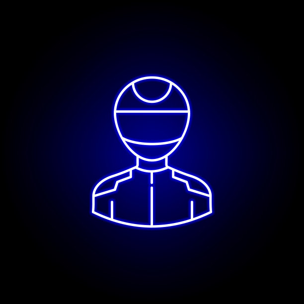 阿凡达赛车线在蓝色霓虹灯风格的图标。标志和符号可以用于web logo移动应用UI和UX图片下载