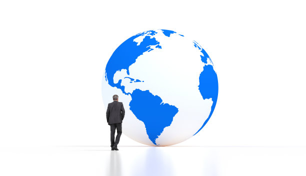 商人在看数字地球仪图片下载