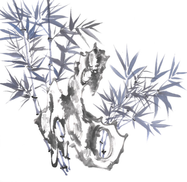 竹水墨画图片下载